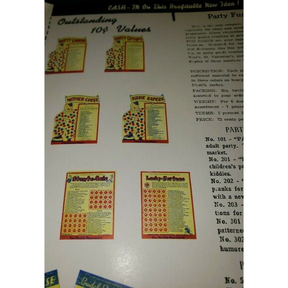 Vintage 1950's Fun Manufacturing Co Advertising Sales Sheet Naperville IL NOS - Picture 3 of 6